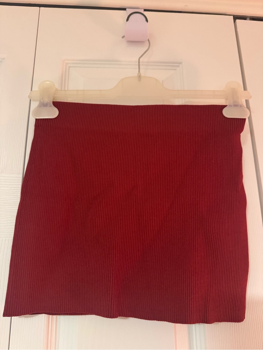 Zara Ribbed Crimson Mini Skirt - Women